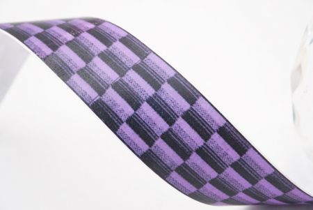 Фіолетовий та Чорний Клітинчатий Тканинний Риббон Набір_AI